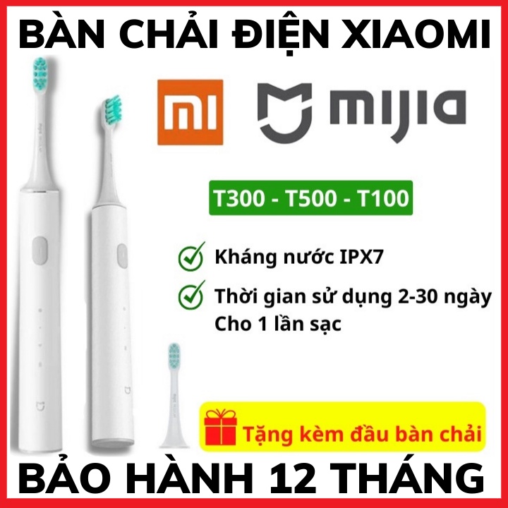 Bàn chải điện xiaomi Mijia T500,T300,T100-Chống nước tuyệt đối-Pin siêu trâu-Kết nối qua App Mihome