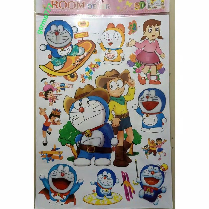 Giấy Dán Tường Hình Doraemon / Hello Kitty / Người Nhện / Kudapony Đáng Yêu