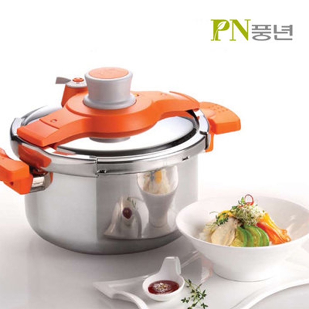 Nồi áp suất Inox IH POONGNYUN VBVPC-08 (4.5L) Tặng 1 Bình đựng thức ăn giữ nhiệt đa năng Tiger MCJ-A075 (750ml)