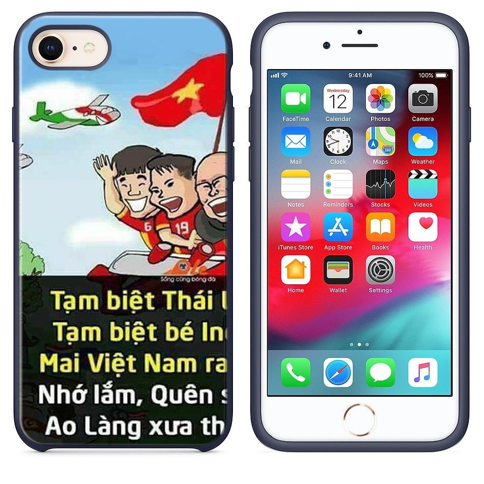 Ốp lưng kính iPhone in hình U23_Vietnam vui nhộn U23001 - Chib014 ( có đủ mã máy )