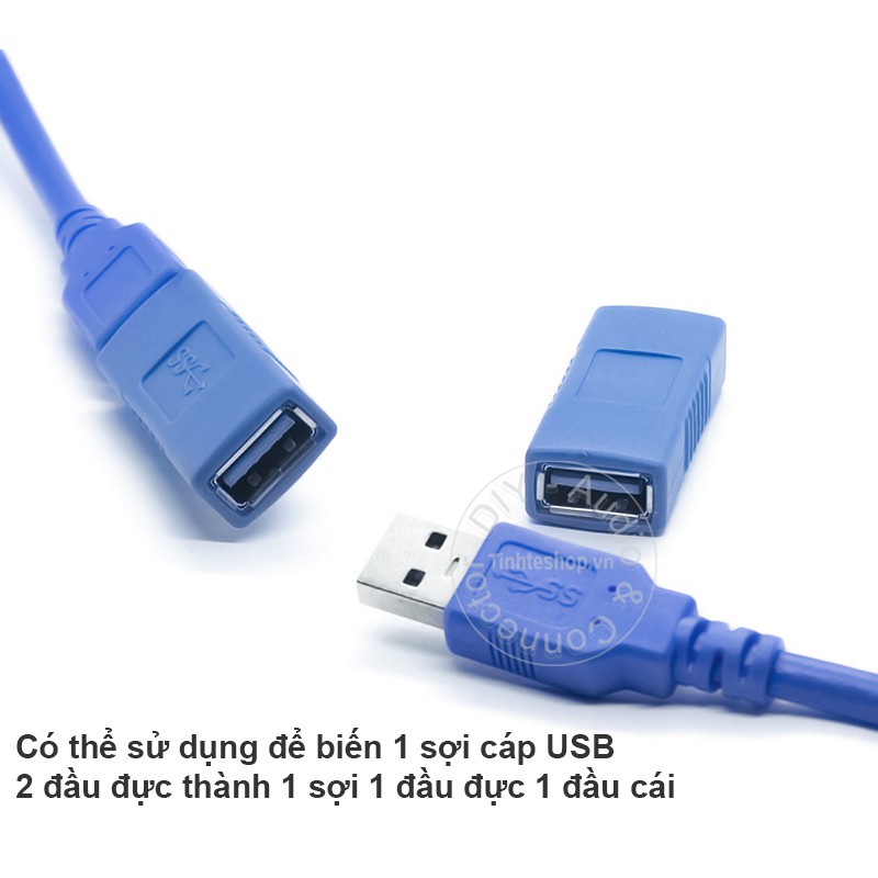 1 chiếc - Đầu nối USB 3.0 2 đầu cái - USB 3.0 AF sang USB AF - Khẩu nối cáp USB 3.0 female
