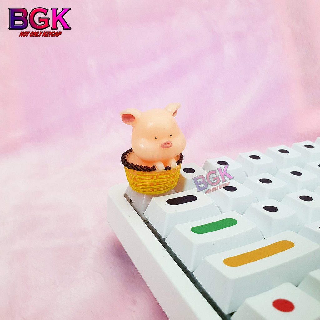 Keycap lẻ hình những chú heo dễ thương Cute Pigs Artisan keycap