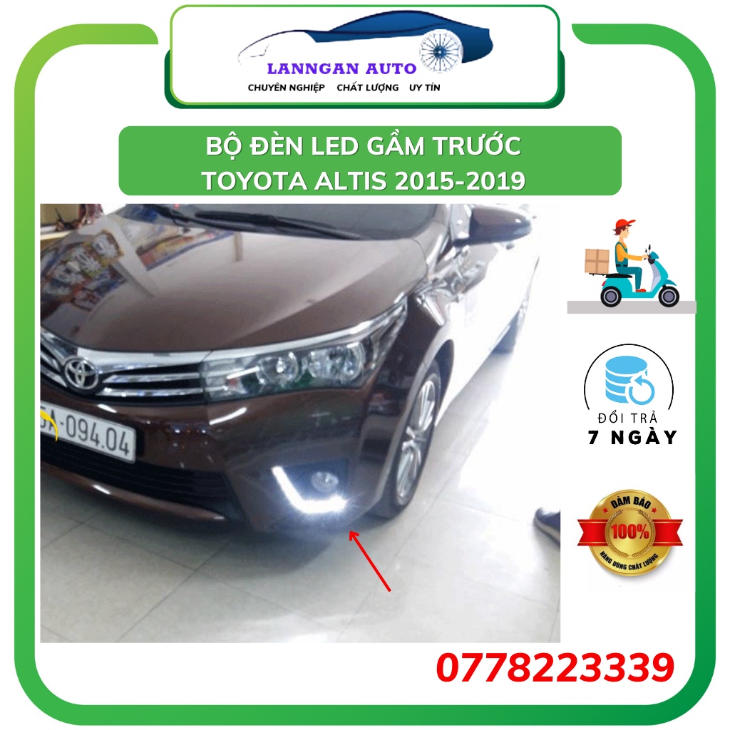 Bộ Đèn Led Gầm trước xe Toyota Altis 2015-2019, Bộ đèn led 2 bên gầm lái và phụ daylight. 2 chế độ