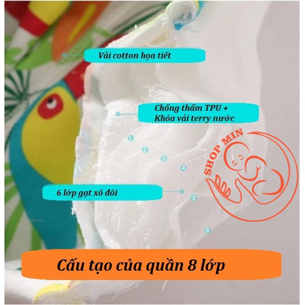 Tã Quần bỏ bỉm I Love 8 lớp hàng Xuất Nhật cho bé 6-17kg size 80,90,100,110