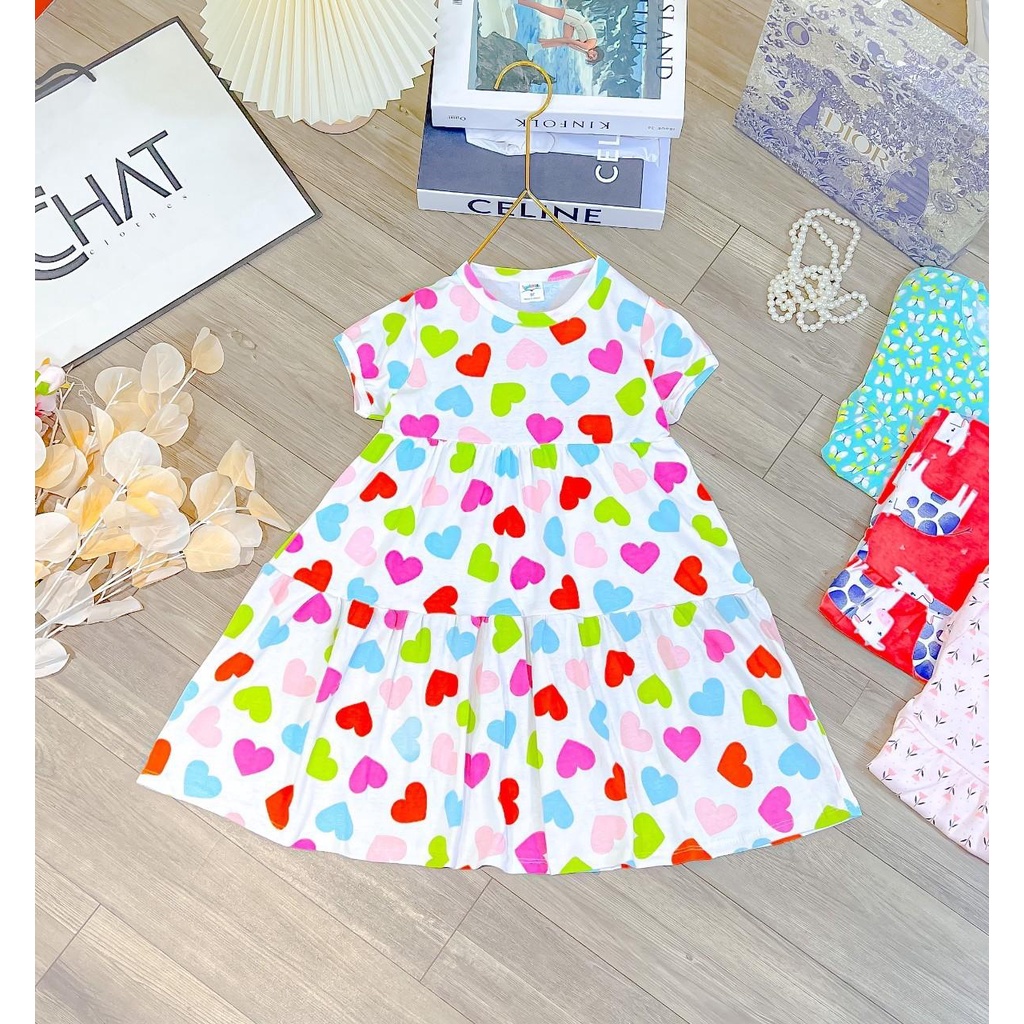 [Rẻ vô địch] Váy đại cotton bozip Lynhkids bé gái siêu xinh từ 19-35kg