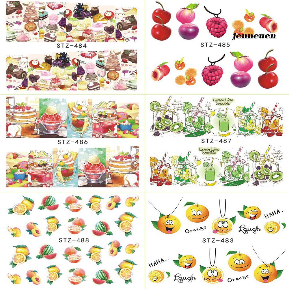 [Hàng mới về] Set 18 Tấm Hình Dán Trái Cây Trang Trí Móng Tay Nghệ Thuật