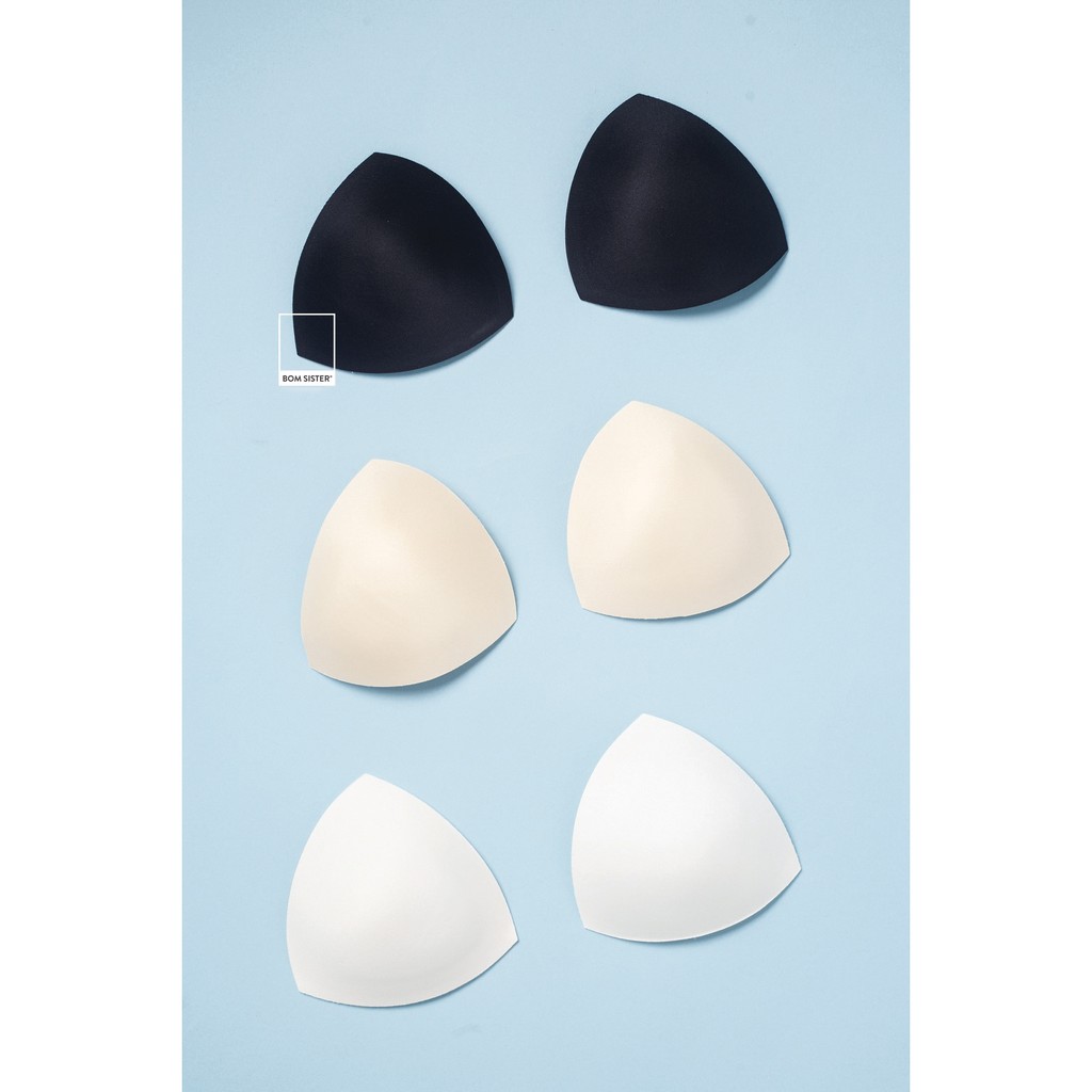 Cặp mút vải độn tam giác màu trơn BOM SISTER MD01