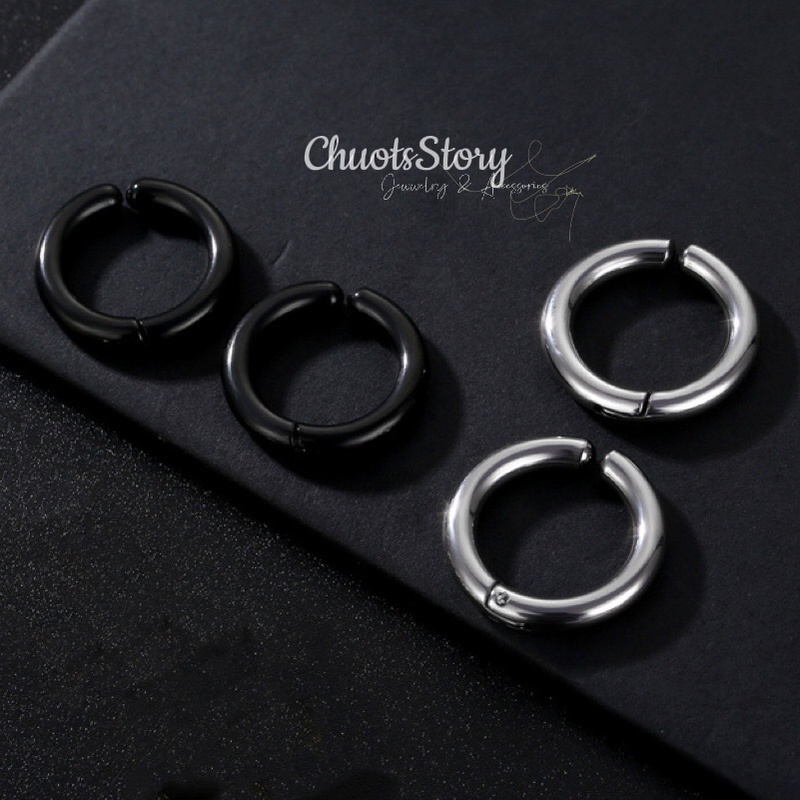 Khuyên tai kẹp nam nữ không cần bấm lỗ nhiều mẫu, bông tai titan thời trang unisex cá tính - ChuotsStory