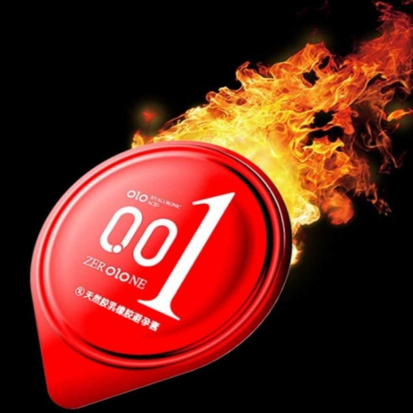 Bao cao su 0.01 OLOO đỏ, bao cao su siêu mỏng 0.01mm, siêu ấm