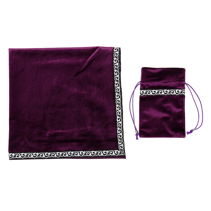 Set khăn trải bàn và túi đựng thẻ tarot JETTING vải nhung phong cách retro tiện lợi