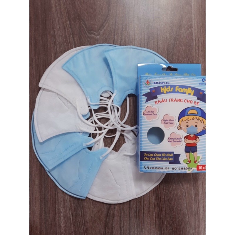 Khẩu trang 3D trẻ em Khánh An (Hộp 10 cái) Kids Family