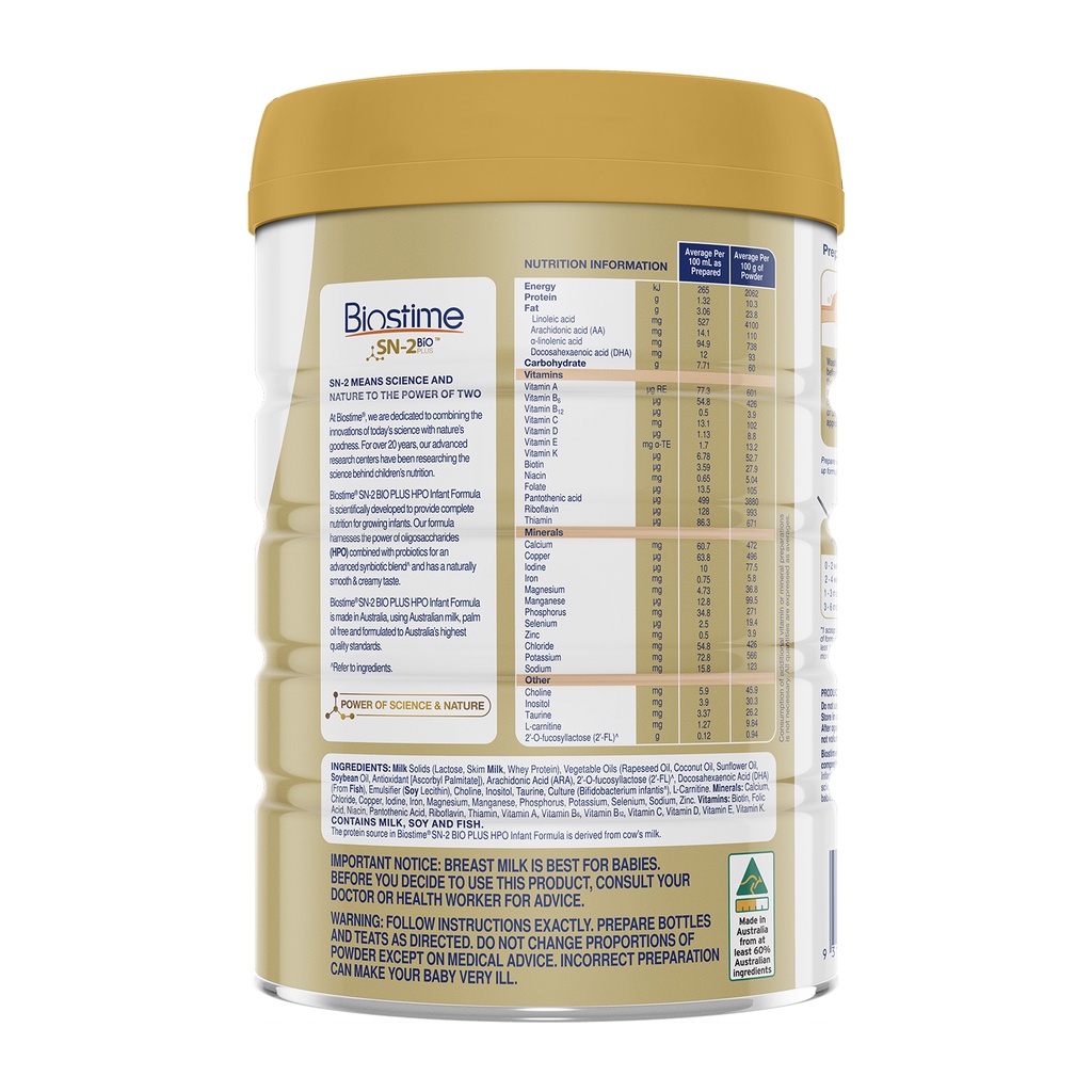 Sữa Bò Biostime SN2 Bio Plus HPO số 1, cải thiện tiêu hóa tăng cường hấp thu cho bé 800g