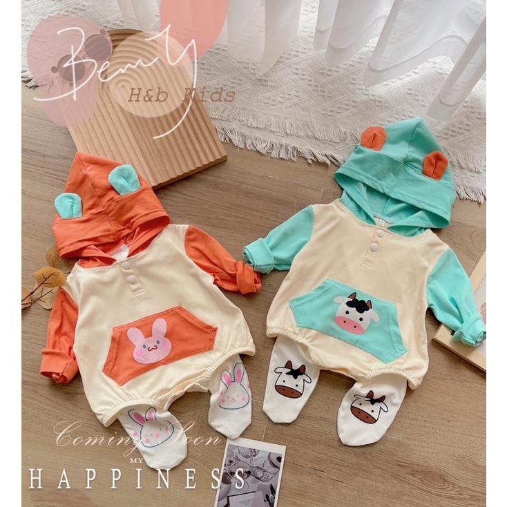 Sét body mũ liền kèm quần cho bé