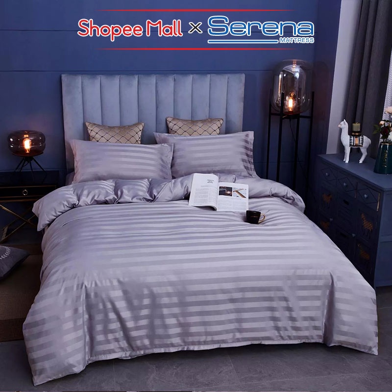 Bộ Ga Gối Nệm Trần Bông Cao Cấp Full 5 Món Drap Giường Chất Cotton 3F SERENA Chính Hãng
