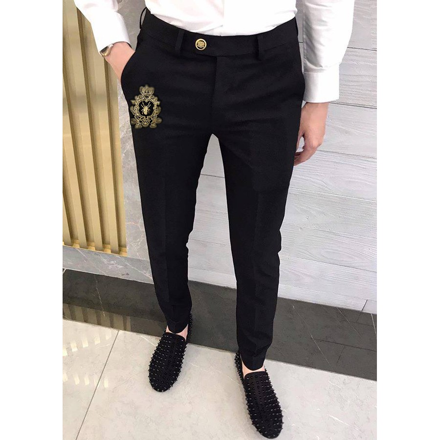 Quần Âu Nam Đen Thêu Nhện Vàng | BigBuy360 - bigbuy360.vn