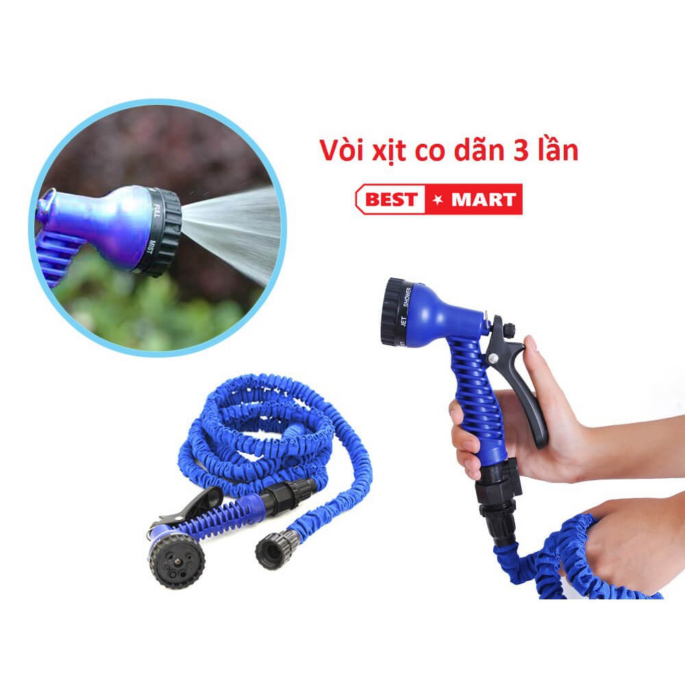 Vòi xịt nước dãn nở thông minh 5m, 15m với 7 chế độ xịt tiện lợi, rửa xe, tưới cây, rửa sân vườn cực tiện ích.