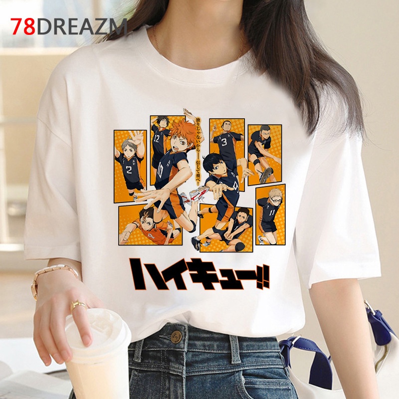Áo nam Ngắn Tay In Hình haikyuu Phong Cách Nhật Bản