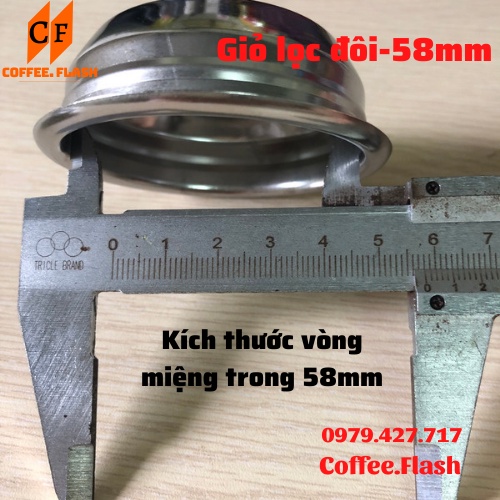 Giỏ Lọc  Đôi 58mm - Filter Basket 58mm- Chén lọc đôi cho tay pha máy cà phê