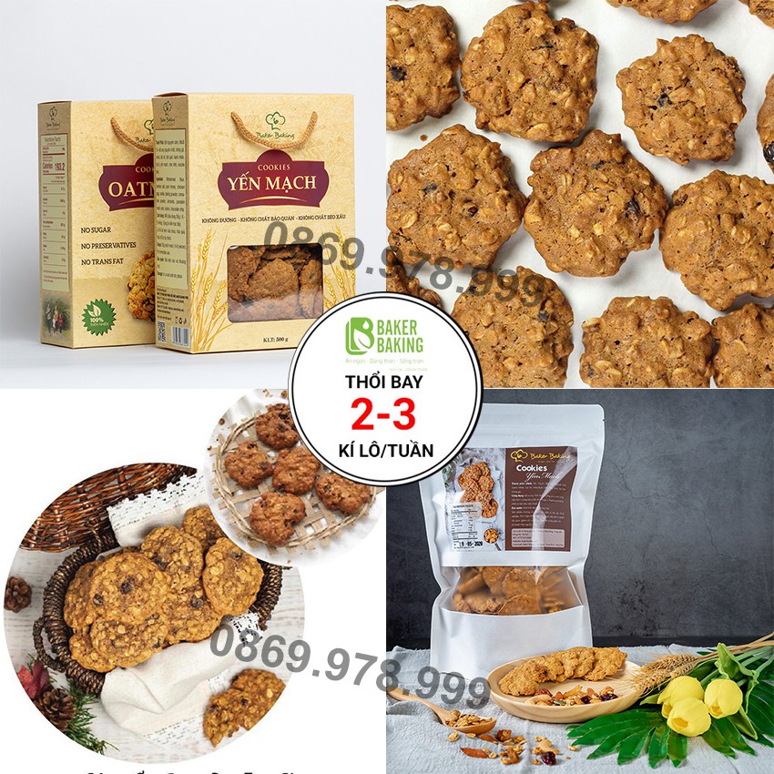 Bánh Cookies Yến Mạch 🌸SALE SỐC🌸 Bánh ăn kiêng giảm cân không đường dành cho người ăn chế độ das, Eatclean & Heatthy