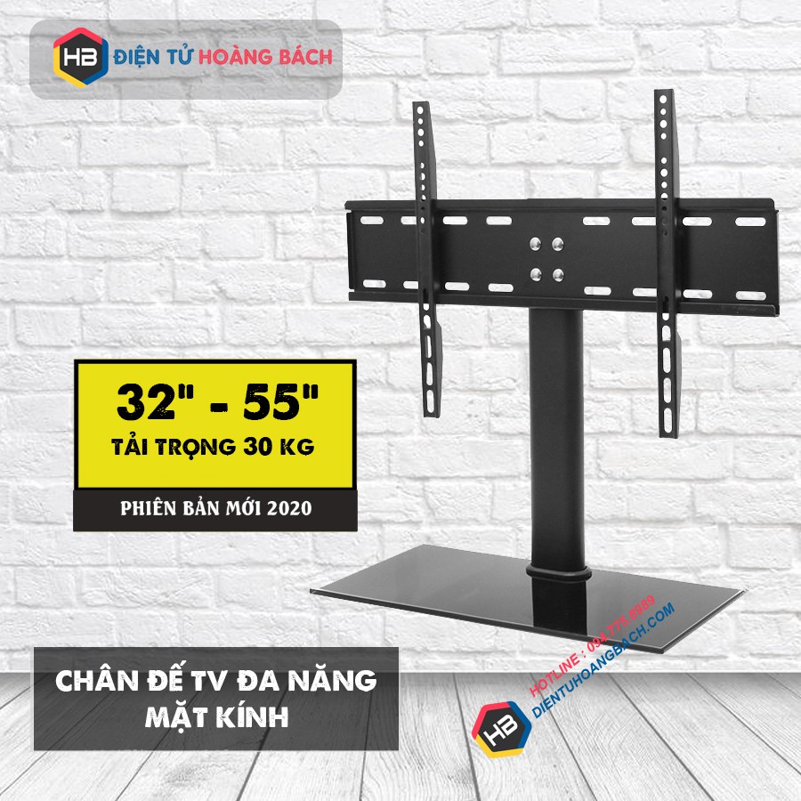 [Thiết Kế Mới] Chân Đế Tivi Đa Năng 32 - 55 Inch - Lắp Đặt Mọi Tivi - Chân Để Bàn Tivi Mặt Kính Cường Lực - Model DZ55