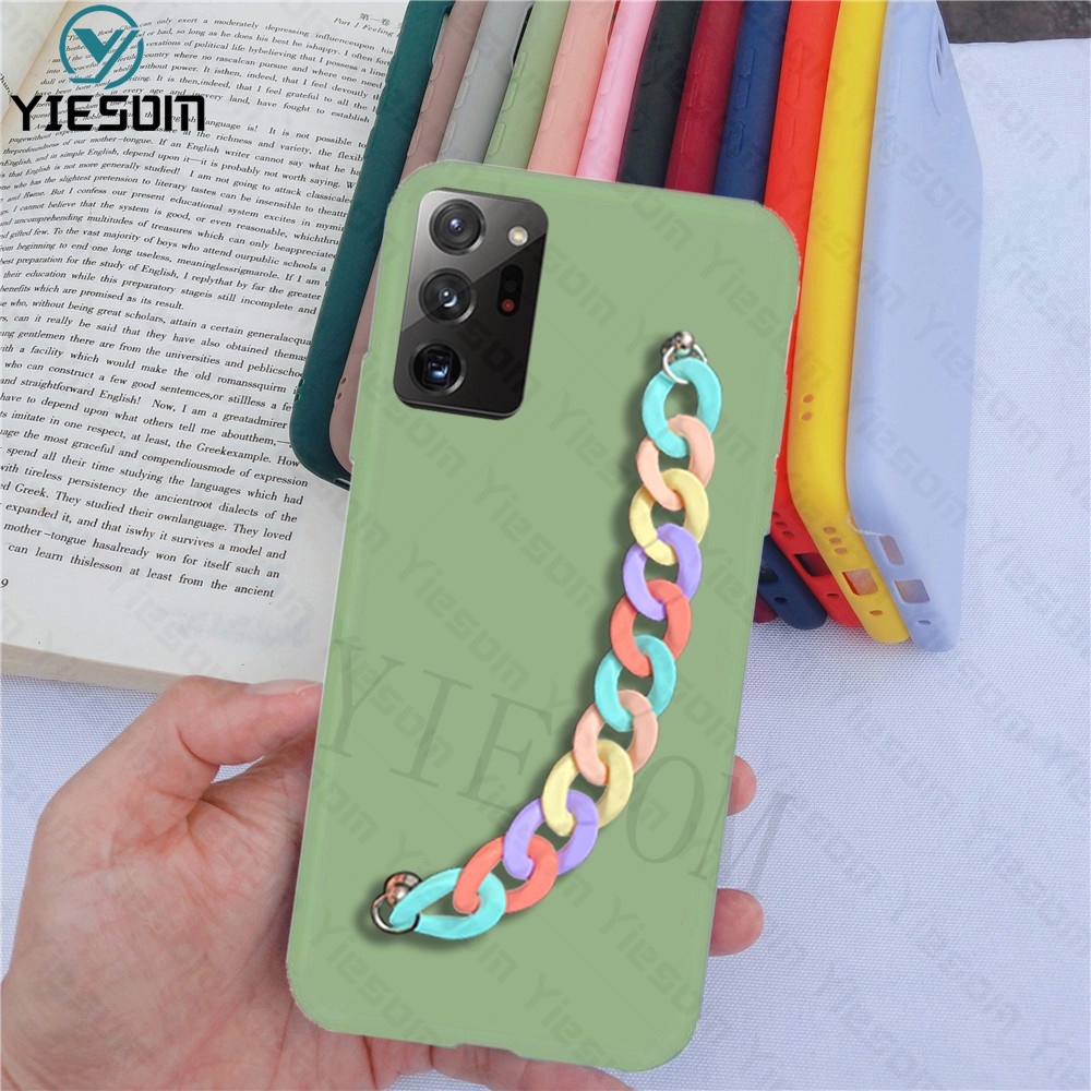 Ốp Điện Thoại TPU Màu Cầu Vồng Có Dây Đeo Tay Cho Samsung Galaxy Note 20 Ultra 10 Plus Note 10 Lite 9 8