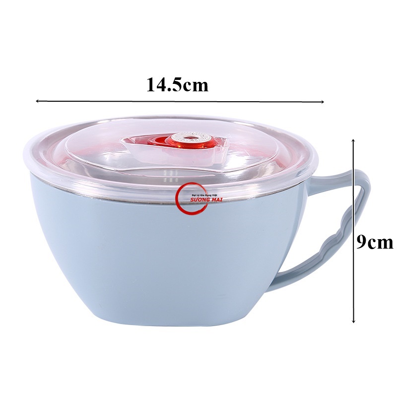 [Giá Sỉ] Tô Mì INOX Cách Nhiệt 2 Lớp có nắp đậy và tay cầm