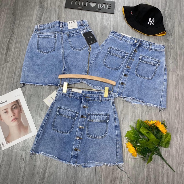 Quần giả váy cúc 2 túi trước