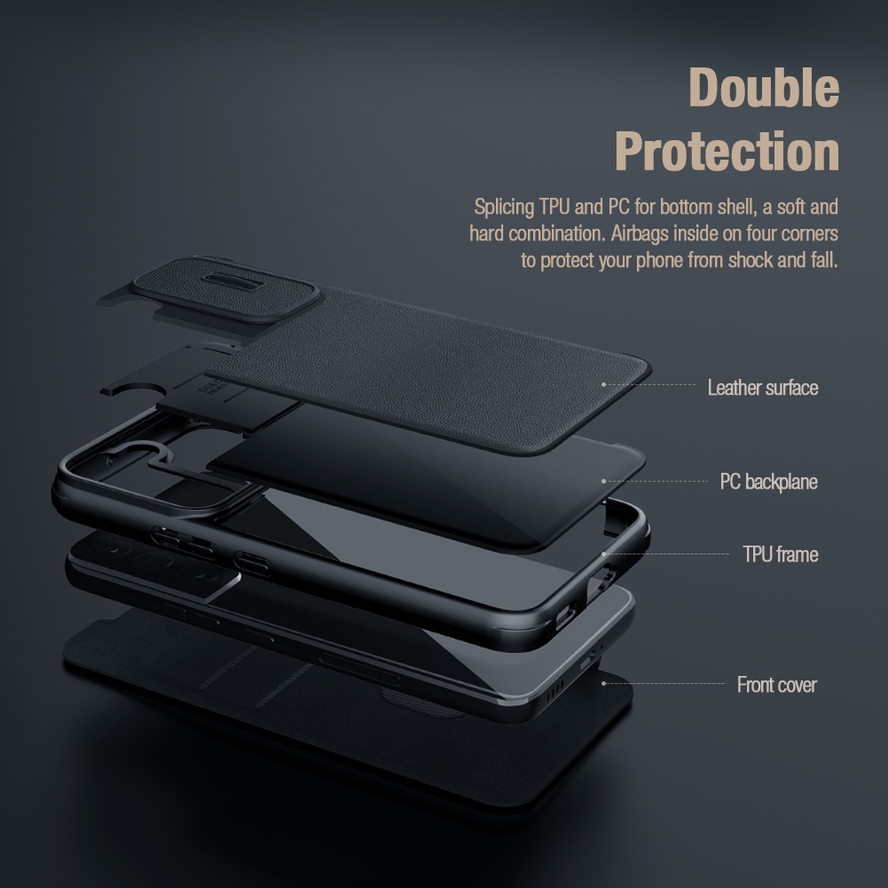 Bao da điện thoại Nillkin Qin Pro toàn diện nắp lật bảo vệ 360 độ thích hợp cho iPhone 13 pro Max / iPhone 13 pro