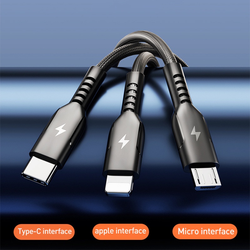 Dây Cáp Sạc Nhanh 6A 66W 3 Trong 1 6A Cho Micro Usb/Type C