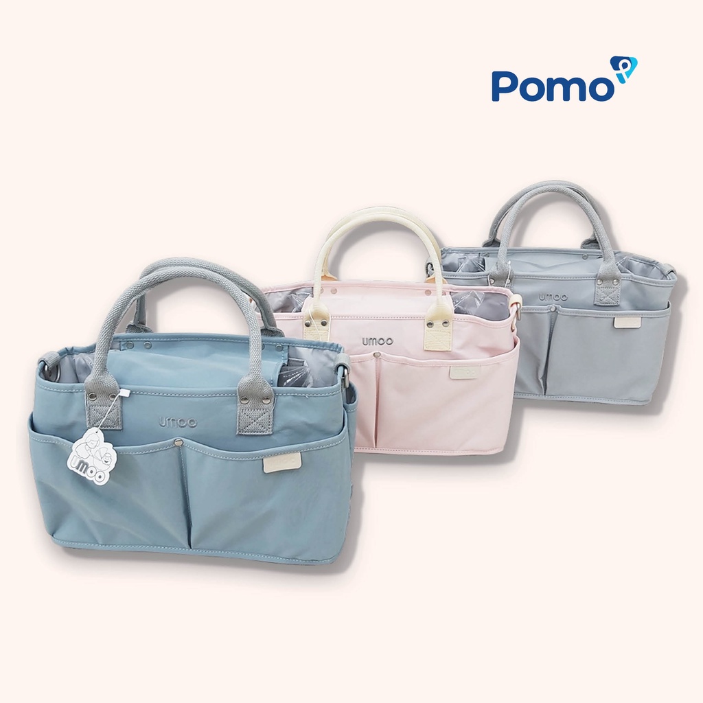 Túi Đựng Bỉm Sữa UMOO Cao Cấp Có Dây Đeo Chéo Đi Kèm, Form Túi Cứng Cáp, Bền Đẹp, Ngăn Chứa Rộng Rãi