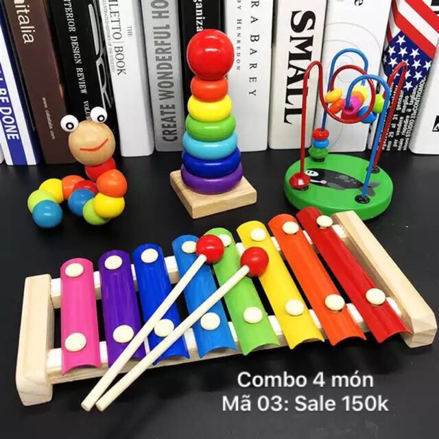 Combo 7 món đồ chơi gỗ thông minh cho bé