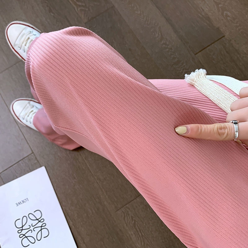 SUXI Quần Dài Ống Rộng Lưng Cao Màu Sắc Đơn Giản Thời Trang Mùa Hè Cho Nữ