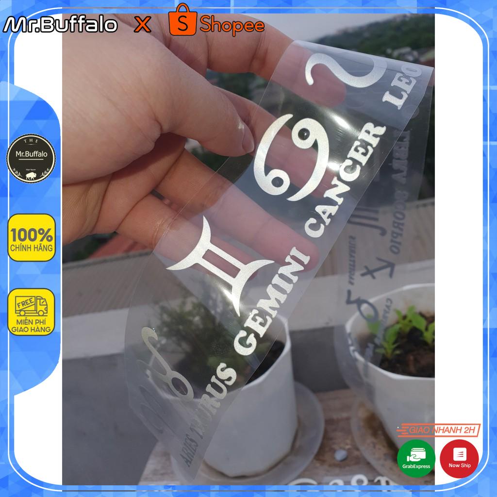 Hình sticker 12 cung hoàng đạo ép phản quang lên áo Mr.Buffalo