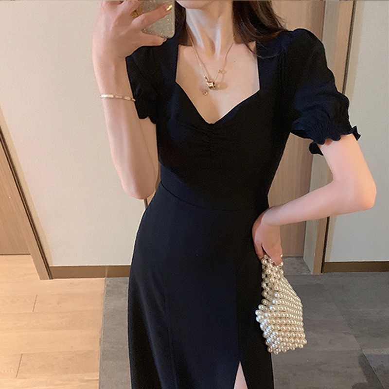 Đầm Nữ Tay Ngắn Cổ Chữ V Thời Trang Quyến Rũ | BigBuy360 - bigbuy360.vn