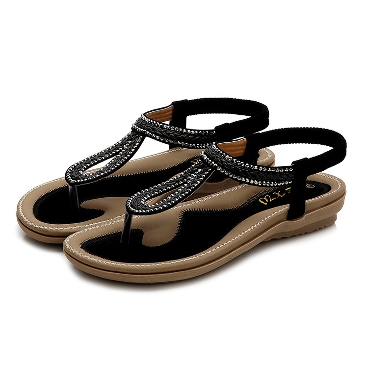 Dép Sandal Hở Ngón Mũi Tròn Đế Bằng Dành Cho Nữ