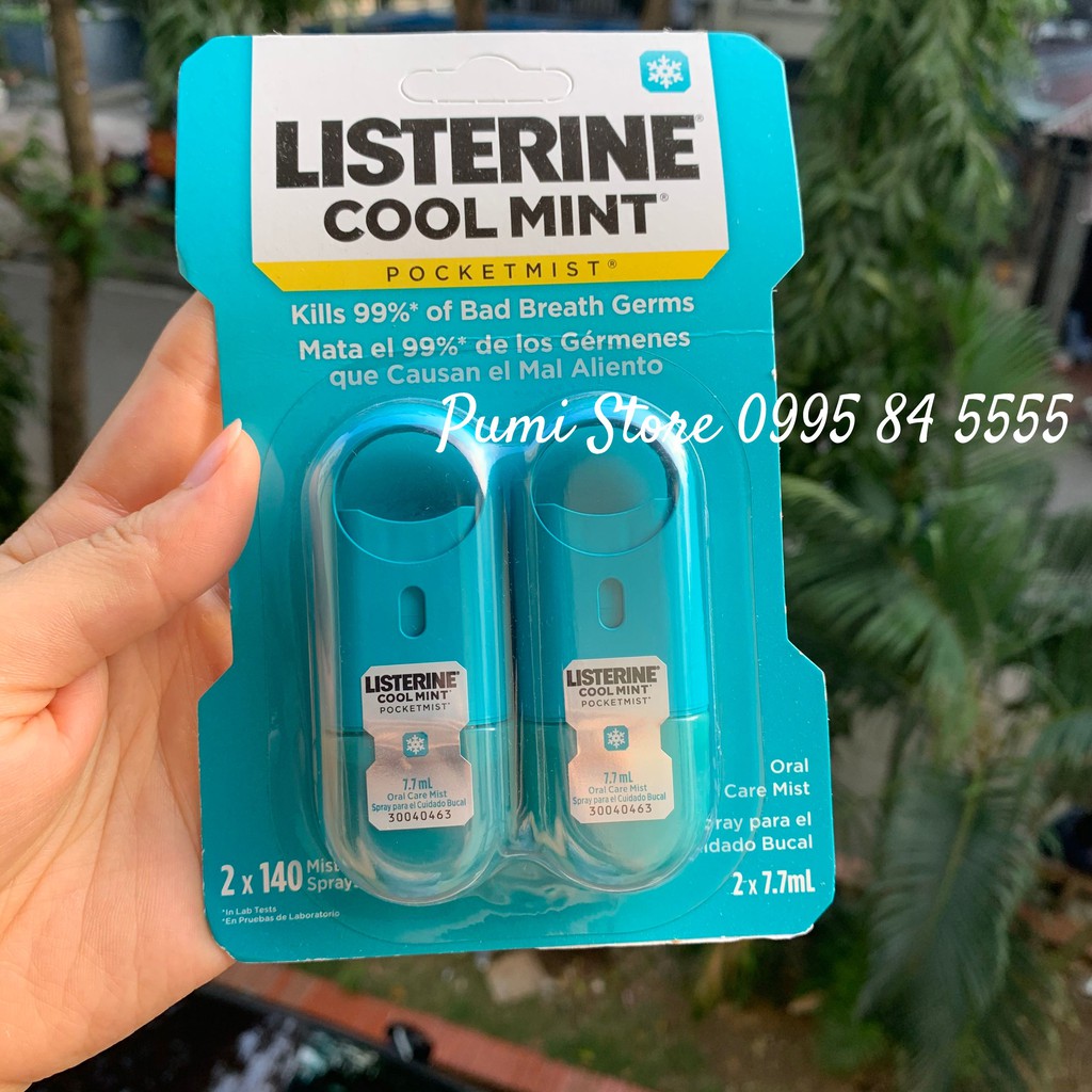 Set 2 Xịt thơm miệng Listerine Cool Mint