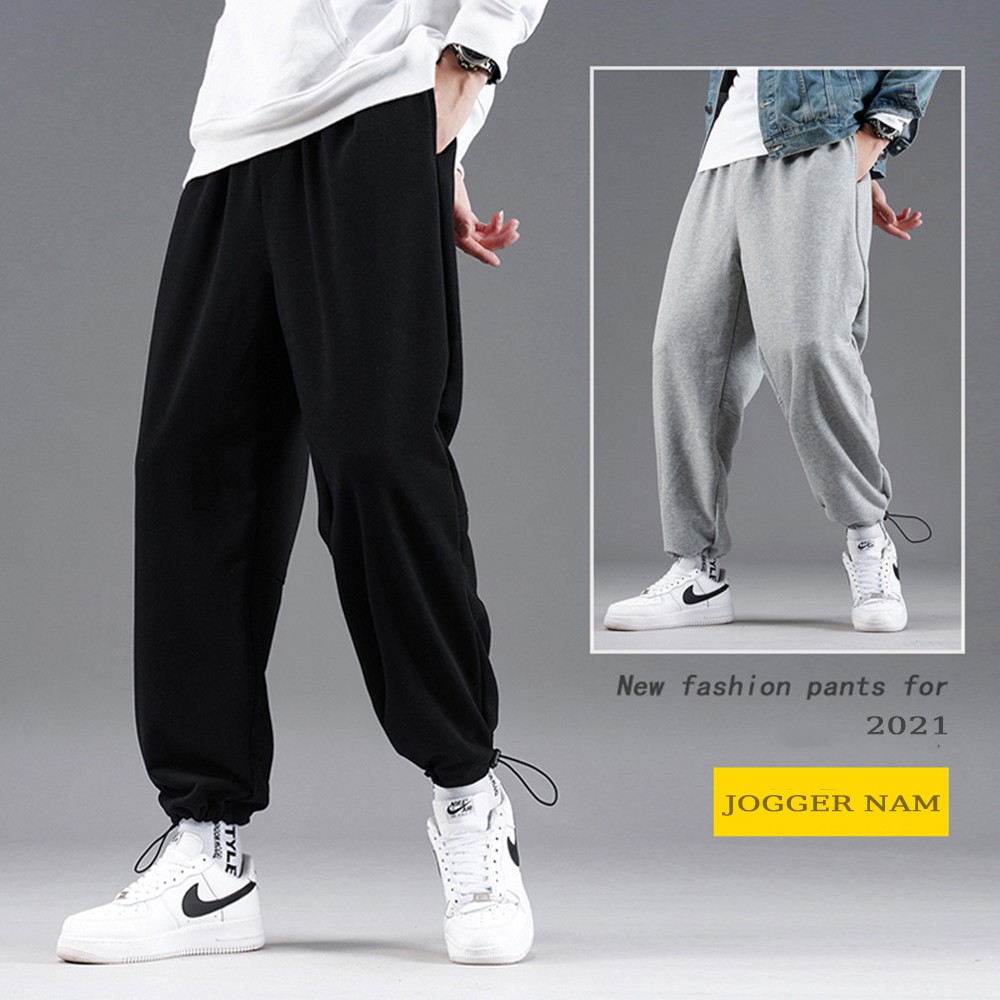 Quần Thể Thao Nam Nữ Mặc 2 Kiểu Ống Rộng Culottes Và Jogger Rút Gấu Lưng Chun Co Giãn JOGGER NAM 9000064C9