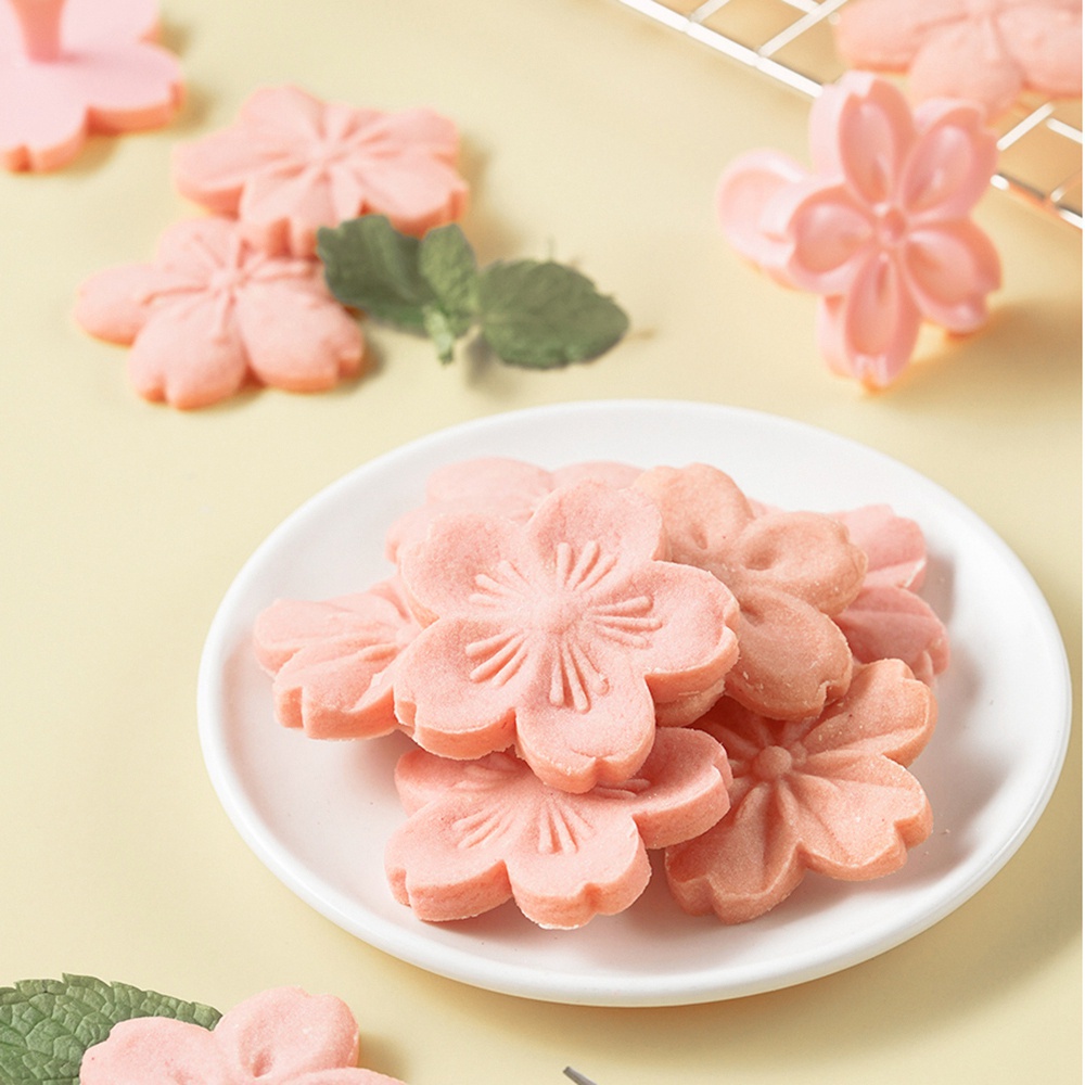 Set 5 Khuôn Cắt Bánh Quy Hình Hoa Anh Đào / Mặt Trăng / Hoa Anh Đào Nhiều Màu Sắc