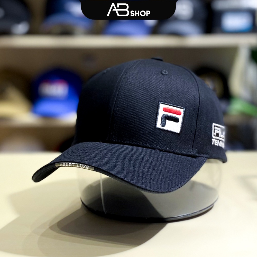 Mũ Lưỡi Trai FILA Cao Cấp 4 Màu Đen Đỏ Navy Trắng Phối Logo Basic AB-30201