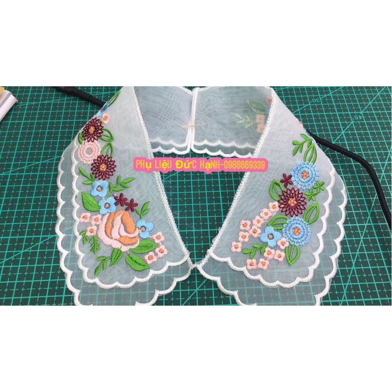 Cổ thêu hoa may quần áo