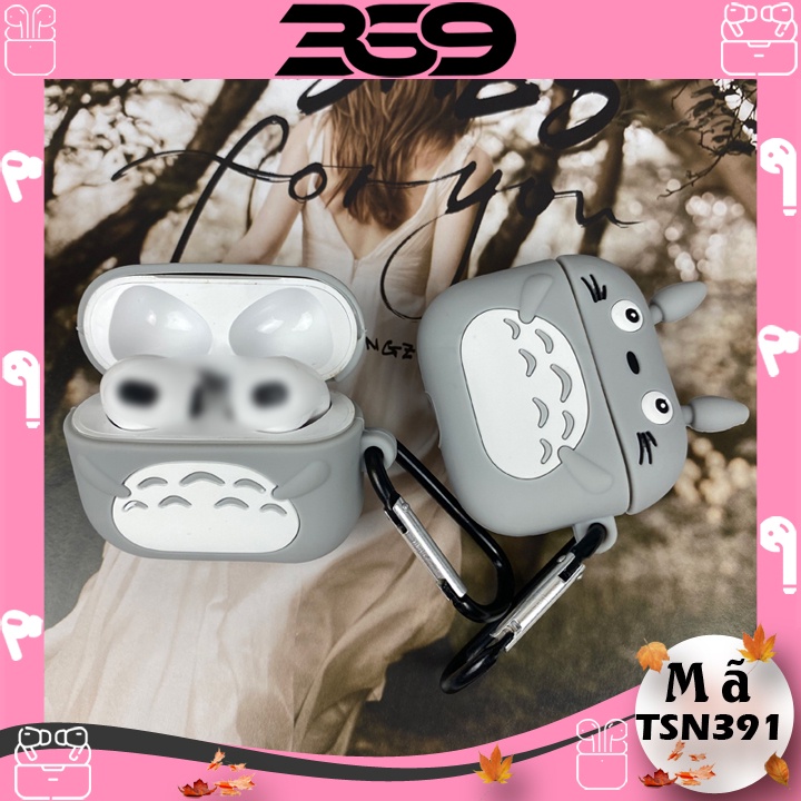 Ốp Airpods 1/2/3/Pro/Pro2 Totoro Chinchilla, Case Airpods cute - Mã TSN391