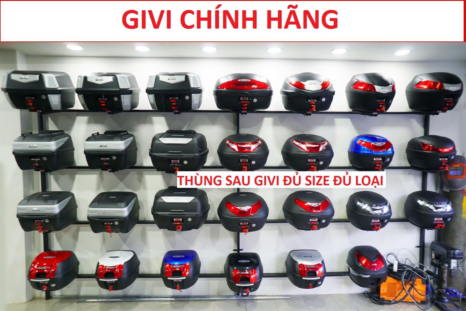 Thùng Xe Máy, Thùng Givi, Thùng Sau Givi Chính Hãng Bảo Hành 2 Năm