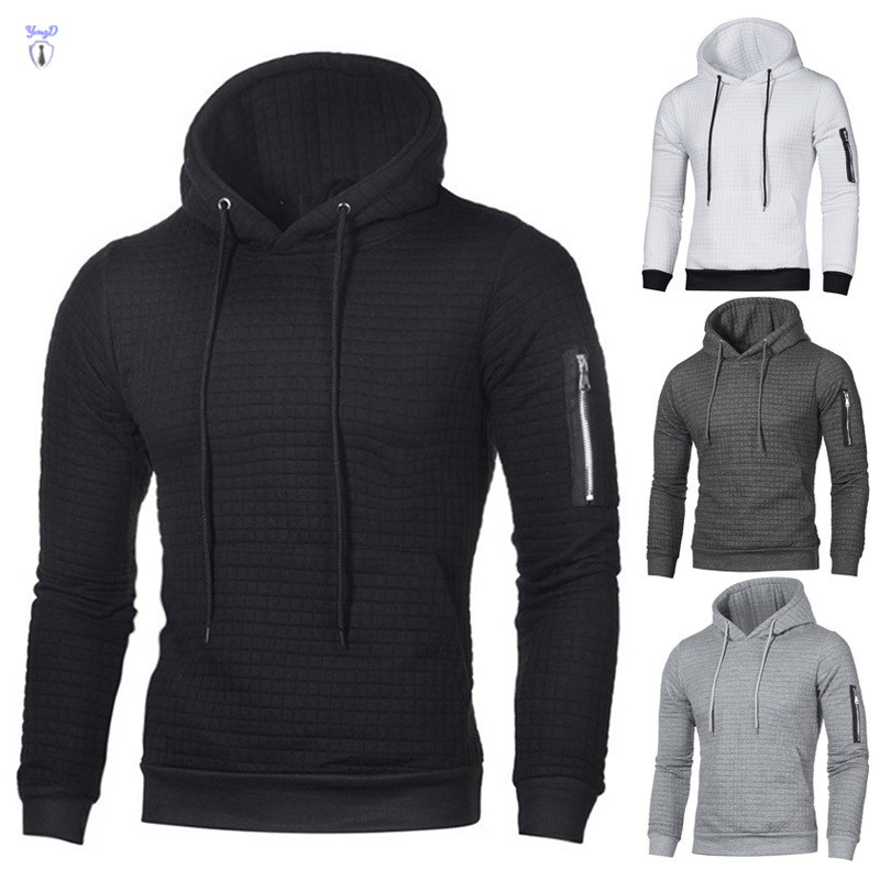 Áo hoodie nam có nón dây rút tay dài thời trang tập gym