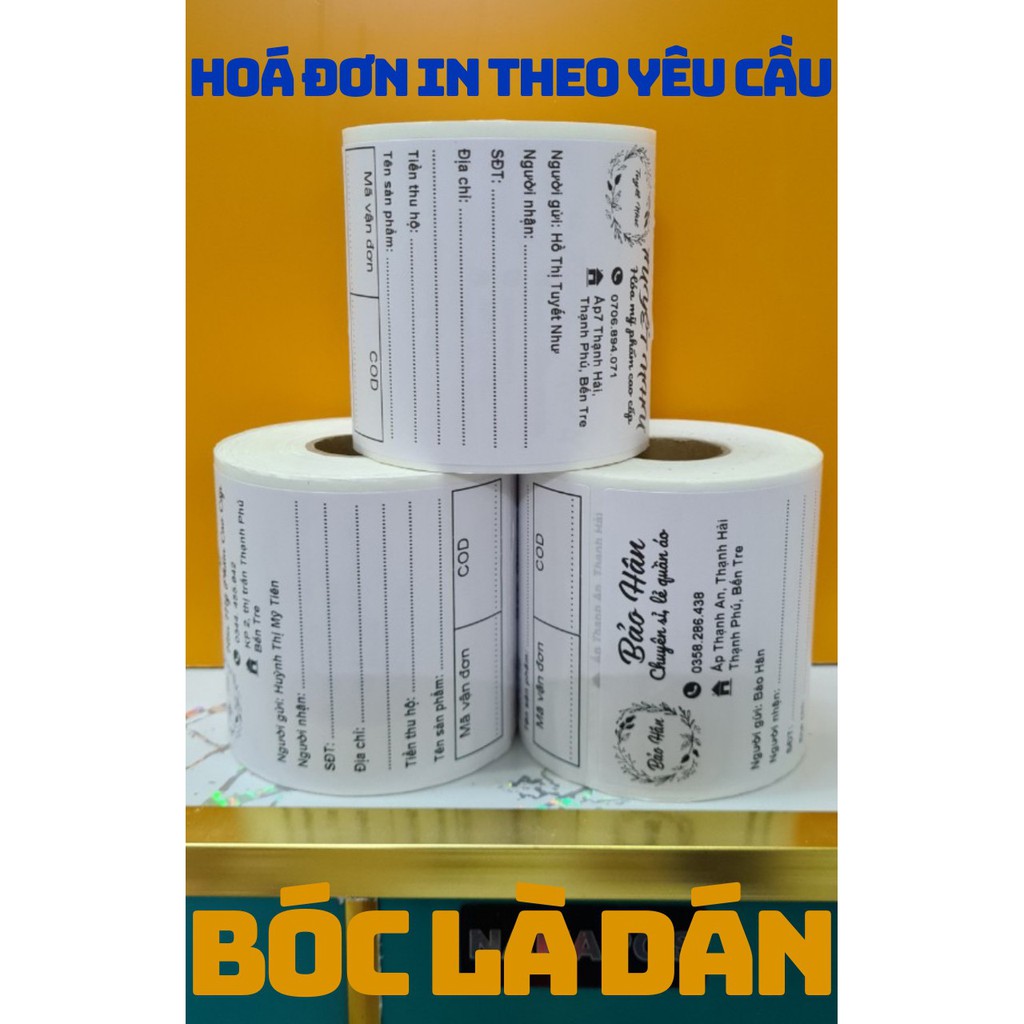 300 Tờ Tem ghi chú, tem note, hóa đơn in theo yêu cầu sẵn lớp dán