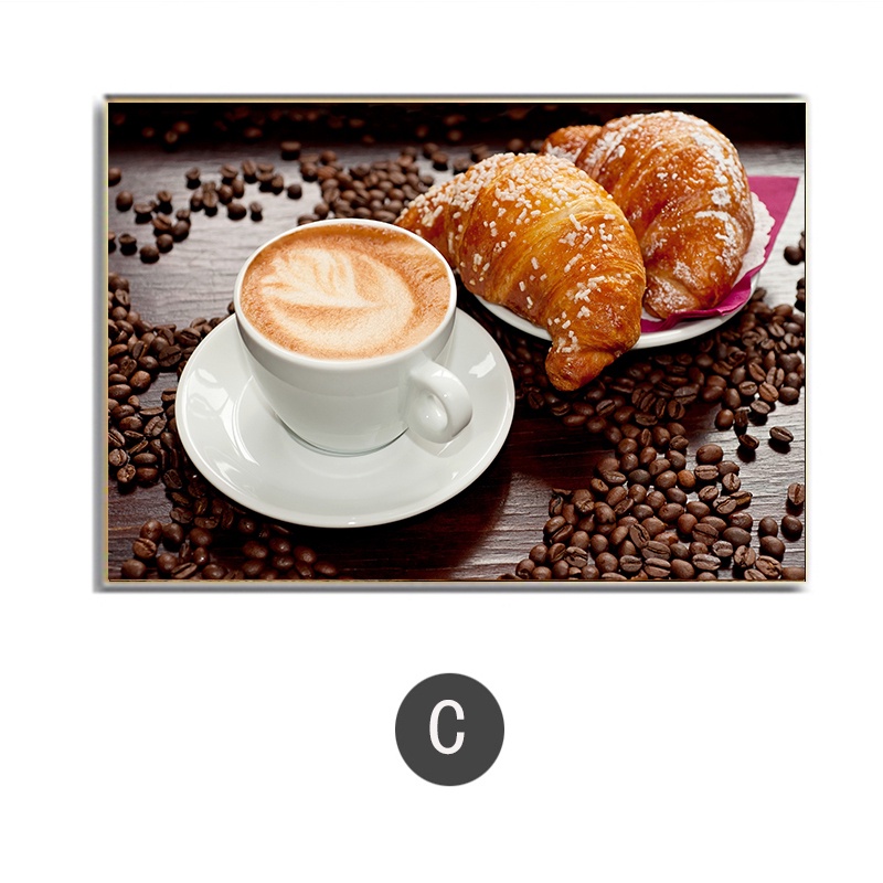 Tranh Vải Bạt Treo Tường In Hình Tách Cà Phê Hiện Đại Trang Trí Nhà Bếp