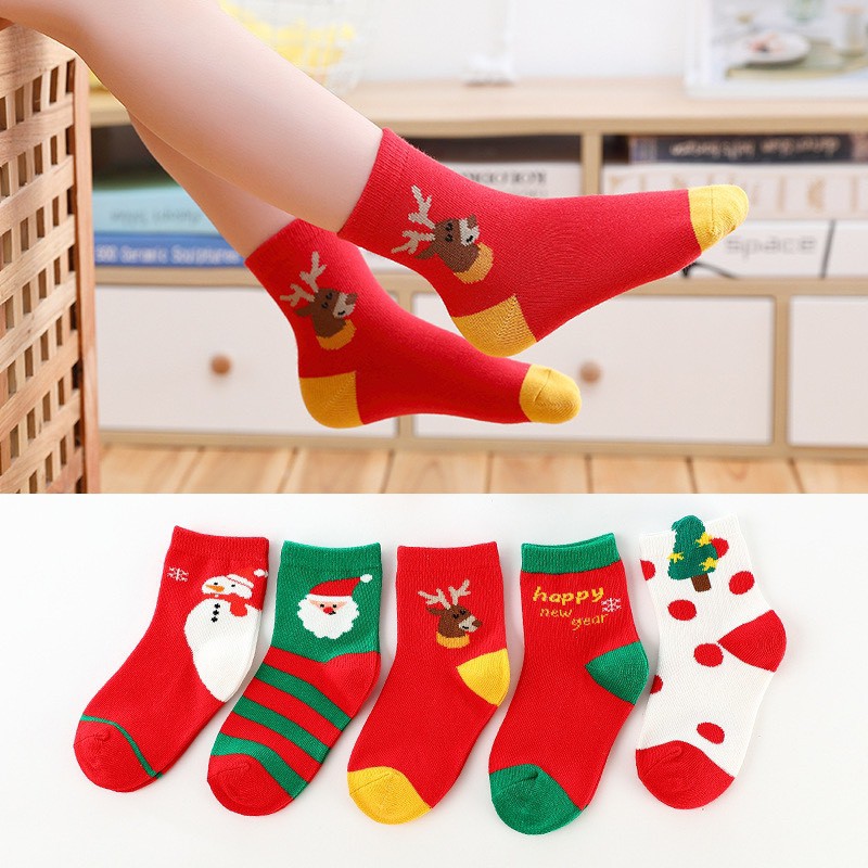 1 Đôi tất noel cao cổ cho bé hàng QC