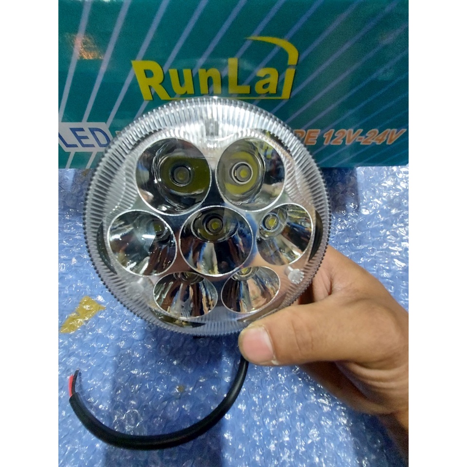 Đèn led RunLai trợ sáng 7 mắt, hàng đẹp chịu nước siêu sáng