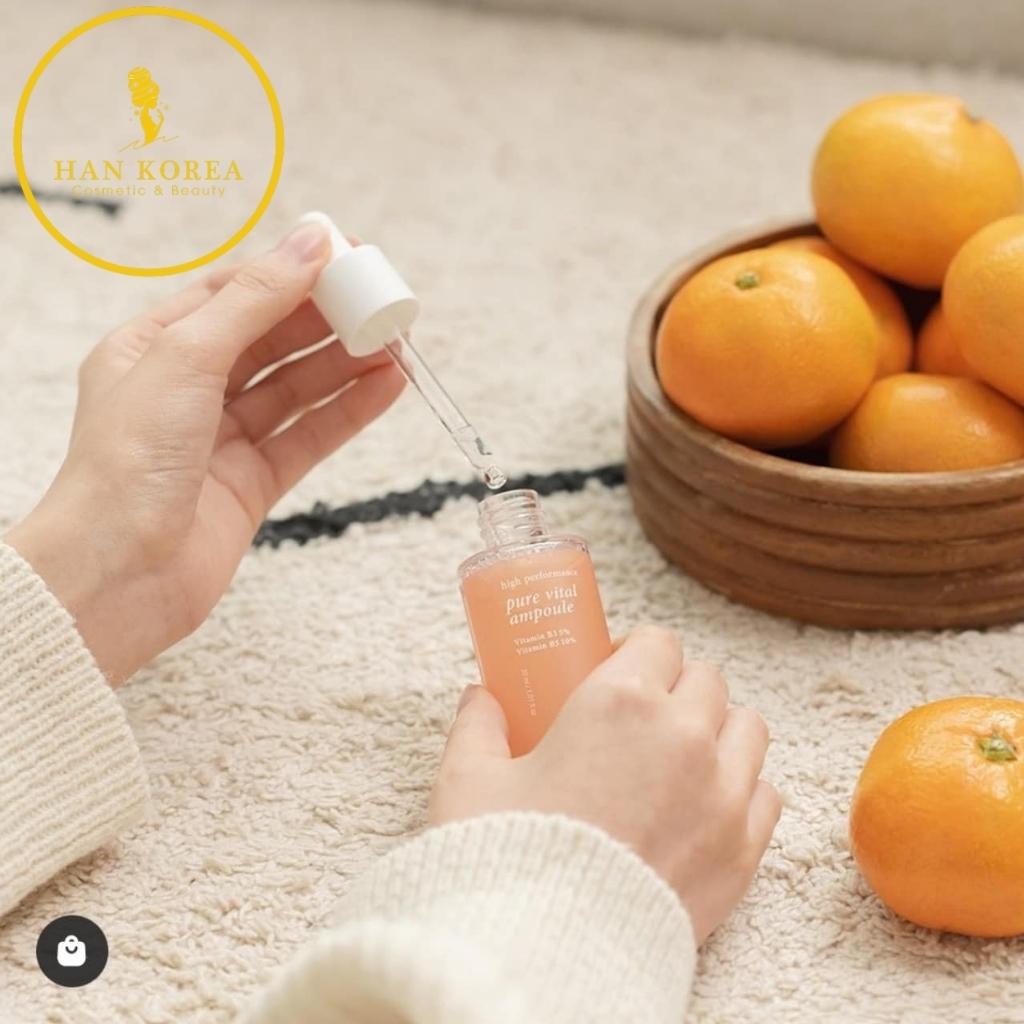 Pure Vital Ampoule 30ml, Serum B3 + B5, Serum dưỡng trắng, dưỡng ẩm, mờ thâm nám, chống lão hóa, phục hồi da HÂN KOREA