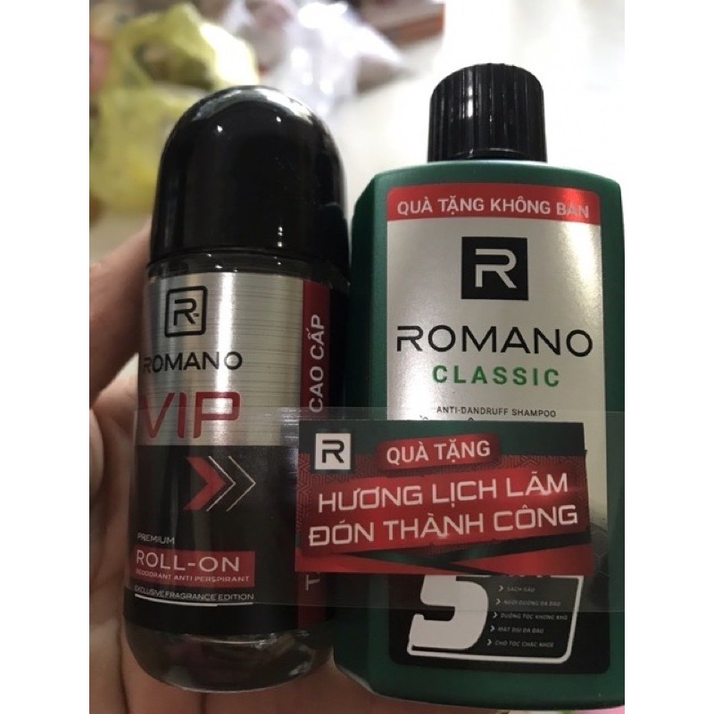 ROMANO VIP Lăn khử mùi chai 50ml tặng sữa tắm [ Mẫu Mới ]