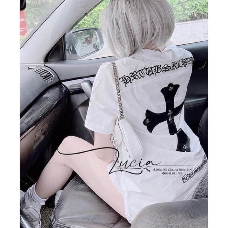 Áo sơ mi cộc tay chữ thập TTA555